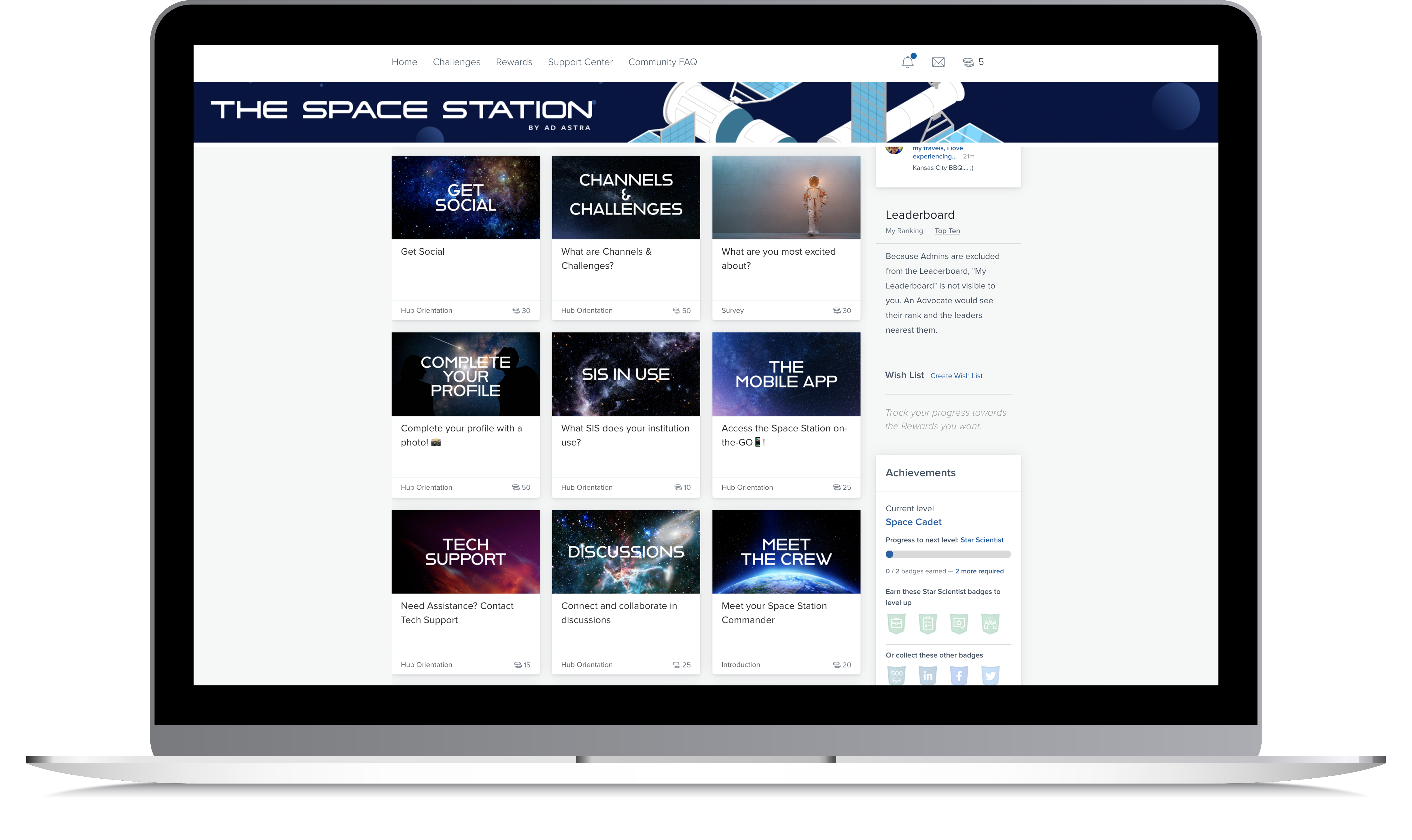 Computer with space station platform 