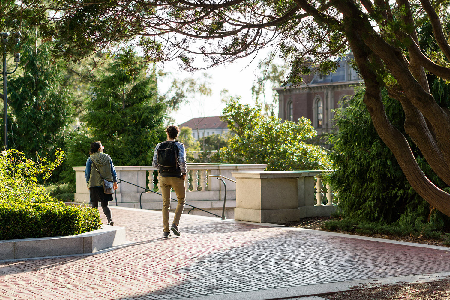 man walking on campus