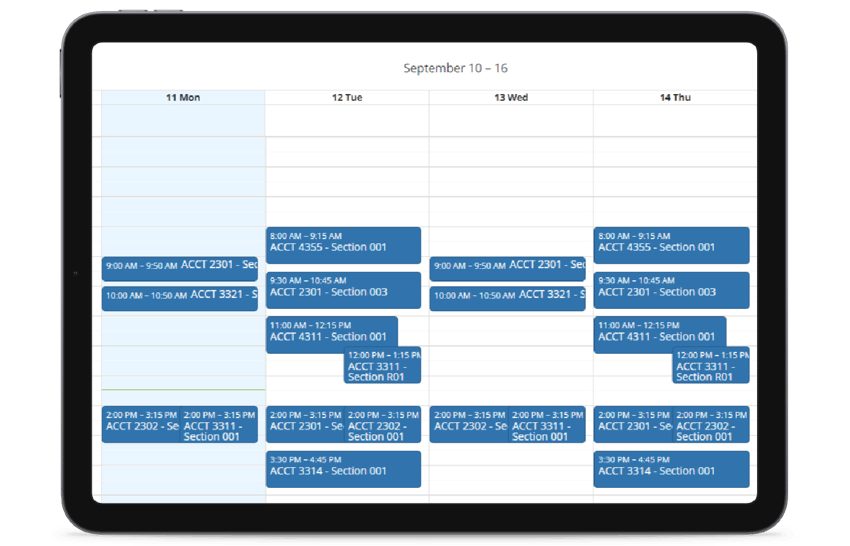 Screenshot of the centralized calendar management system by Ad Astra