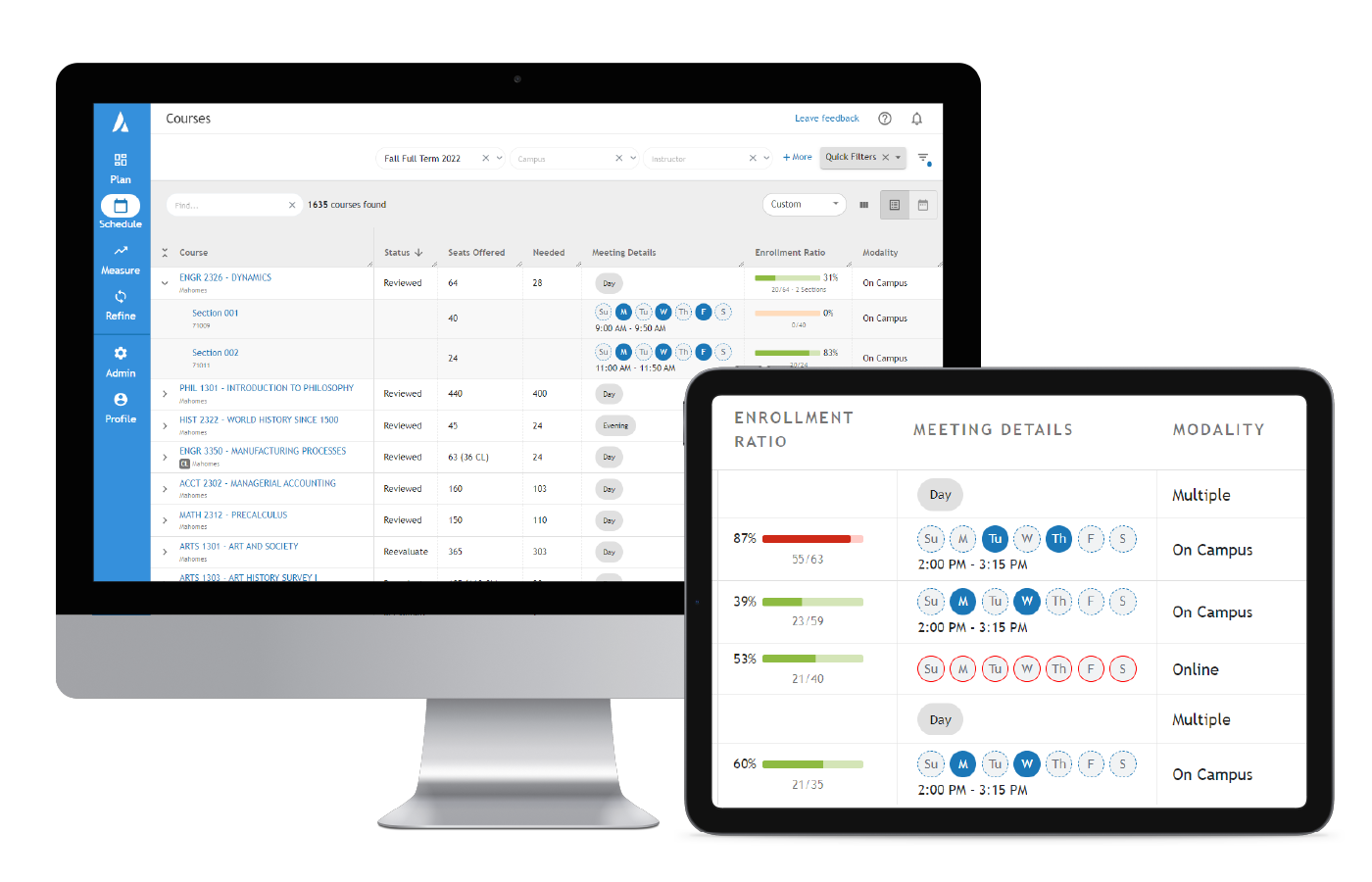 Computer showing essential scheduling platform 