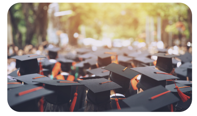 University graduation caps