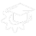 Graduation cap with gears icon representing academic capacity and teaching resources.