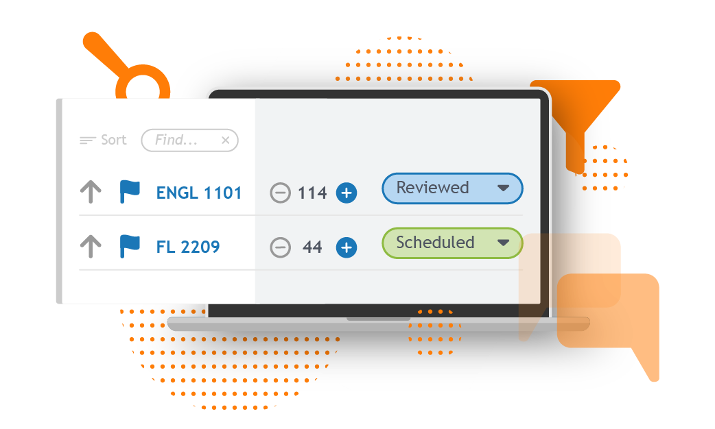 Sample image of the data-informed course scheduling software